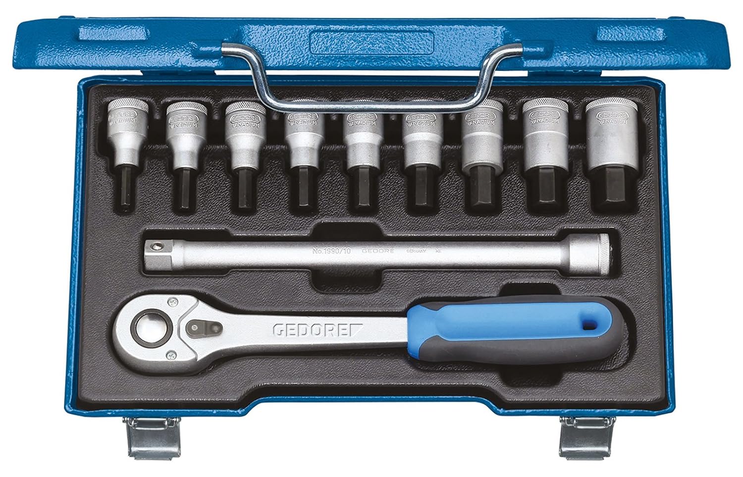 GEDORE in 19 Q Screwdriver bit Socket Set 1/2' 11 pcs in-hex 5-17 mm