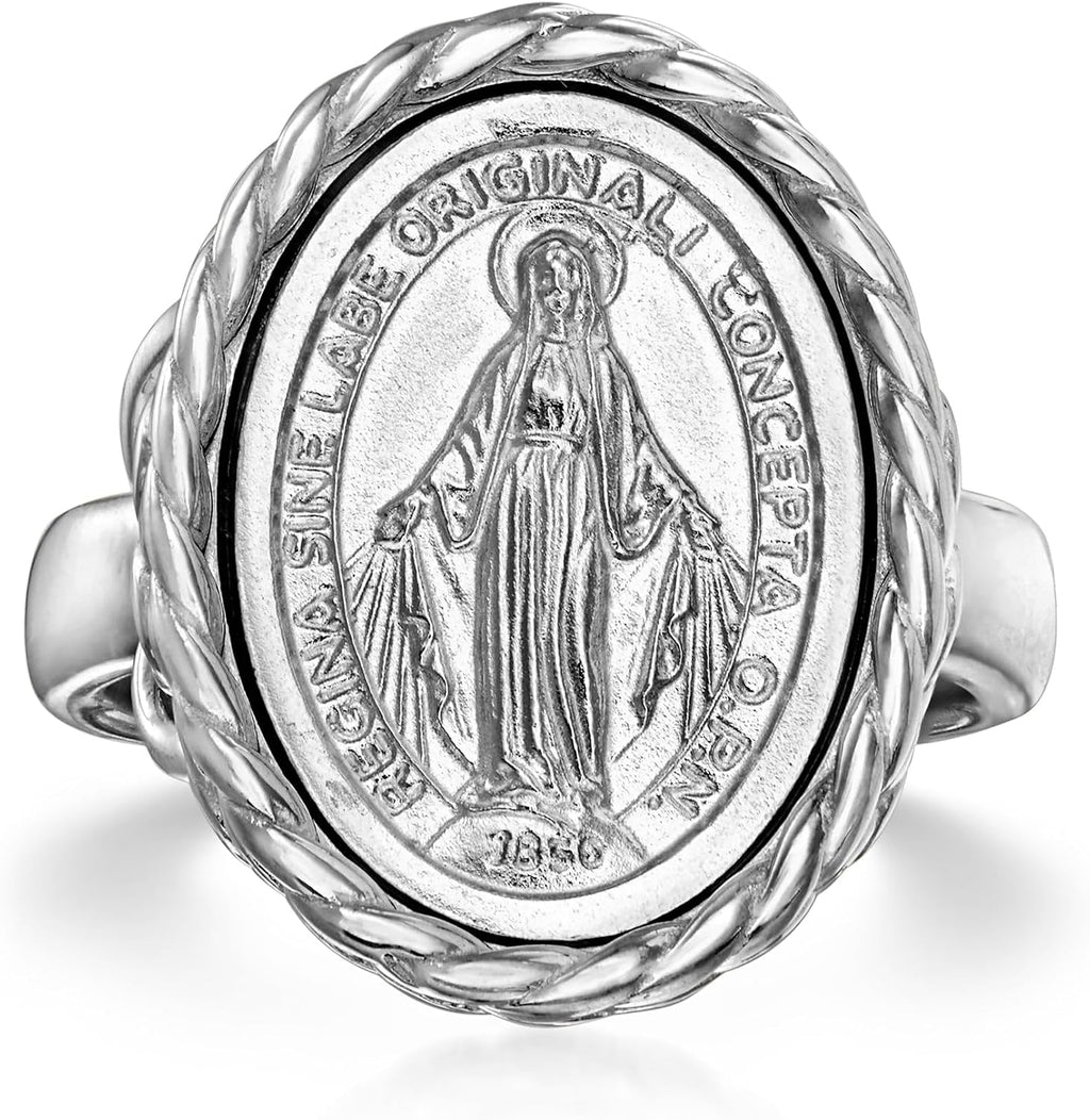 Ross-Simons Italian Sterling Silver Miraculous Medal Oval Ring