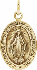 Bonyak Jewelry 14k Yellow Gold 15x11mm Oval Miraculous Medal Gorgeous