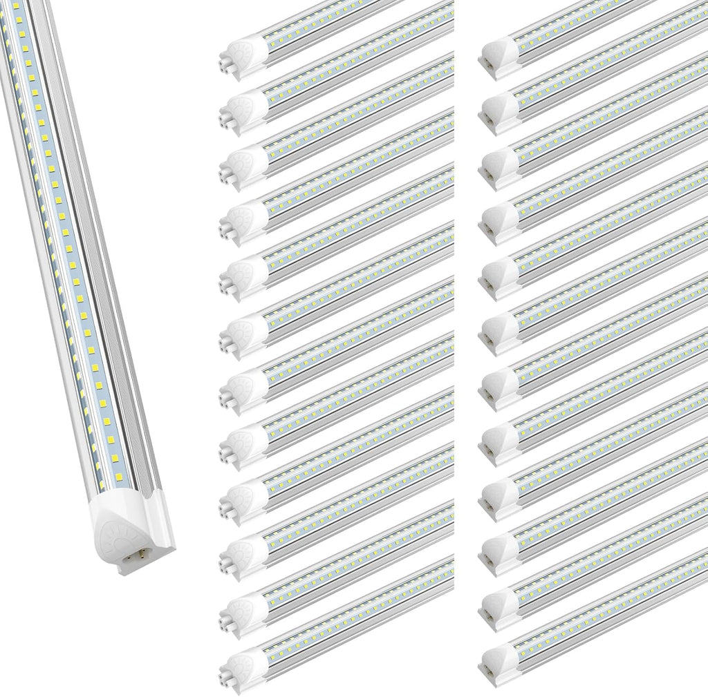 SHOPLED (25 Pack) 6FT LED Shop Light, 60W 8000LM 6000K Cool White, V Shape, Linkable Ceiling Lights T8 LED Tube Light Fixture, Shop Lights for Garage, Warehouse, Basement