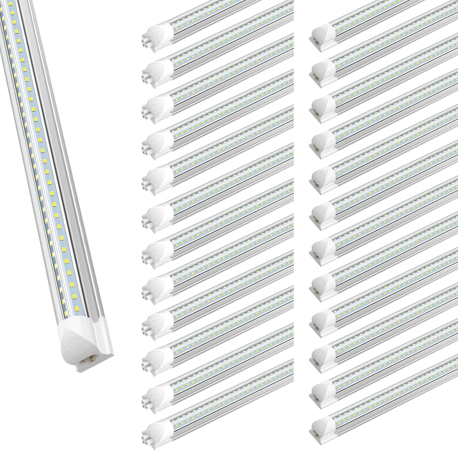 SHOPLED (25 Pack) 6FT LED Shop Light, 60W 8000LM 6000K Cool White, V Shape, Linkable Ceiling Lights T8 LED Tube Light Fixture, Shop Lights for Garage, Warehouse, Basement