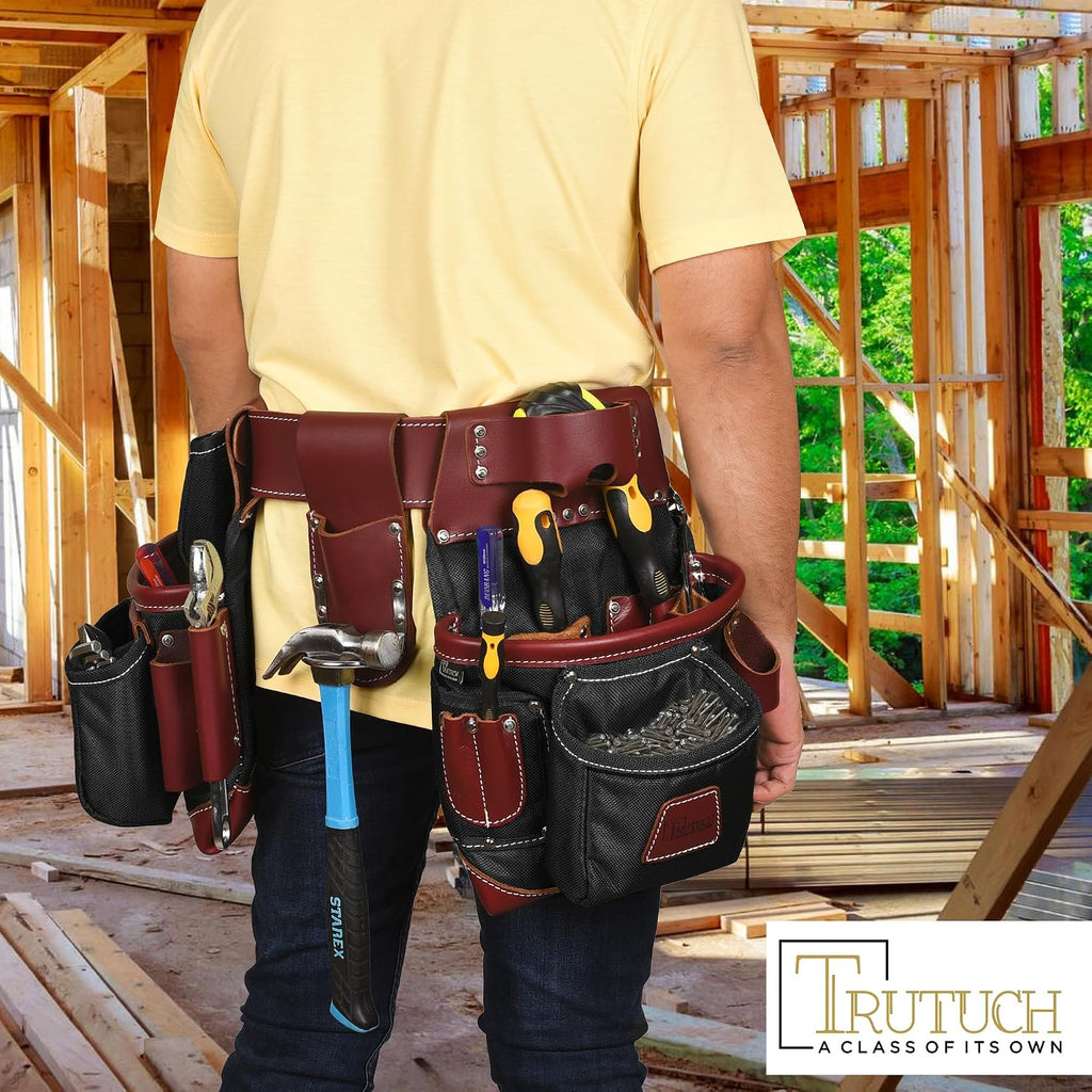 Nylon and Leather Tool Belt | Framing Tool Bags | Leather Tool Belts | Nylon Tool Pouch | Carpenter Tool Belt | Construction | Framers | Electrician