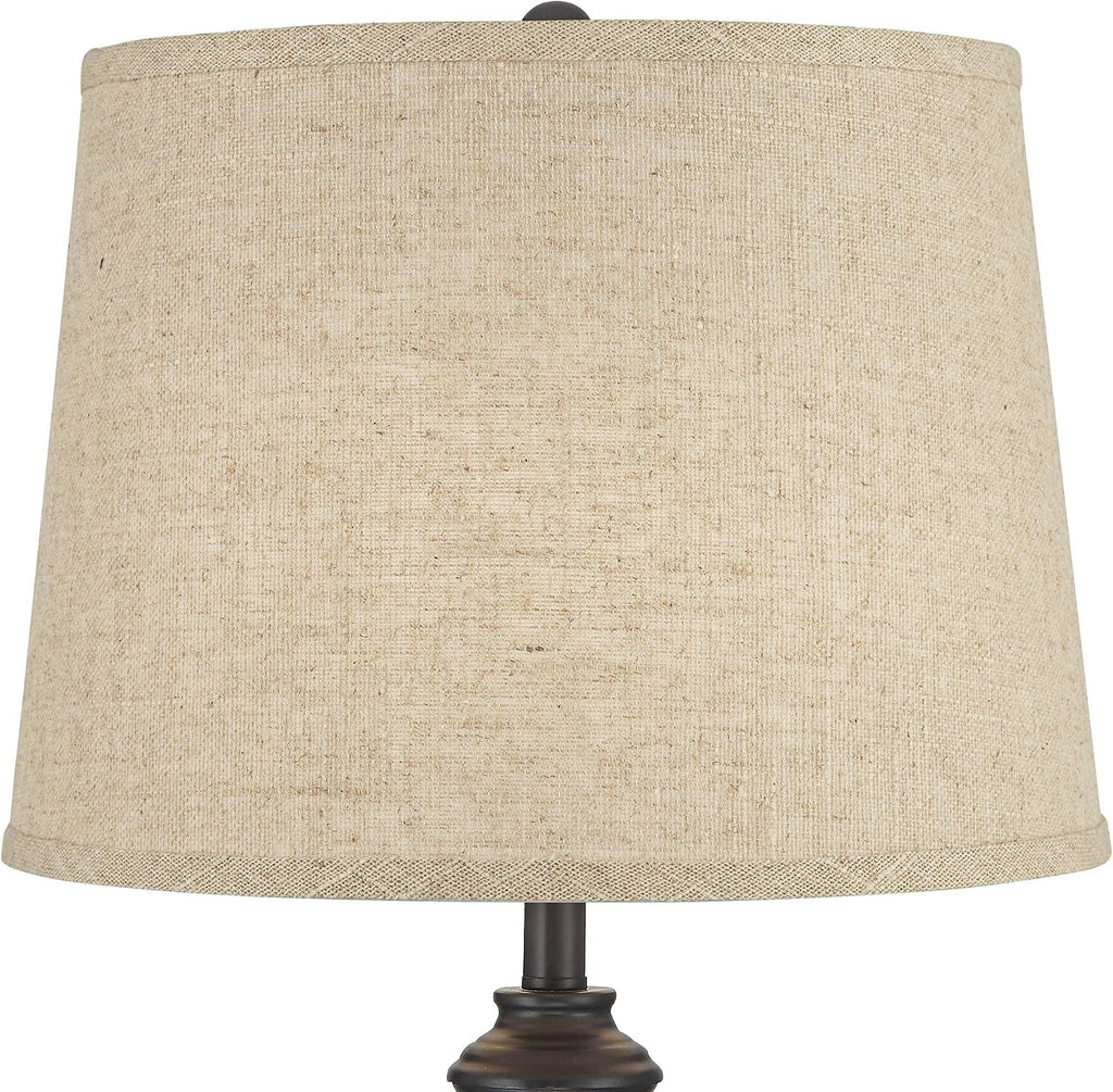 360 Lighting Lynn 26' Tall Skinny Buffet Modern Table Lamps Set of 2 Black Finish Metal Burlap Linen Shade Living Room Bedroom Bedside Nightstand House Office Home Reading Kitchen Entryway Console