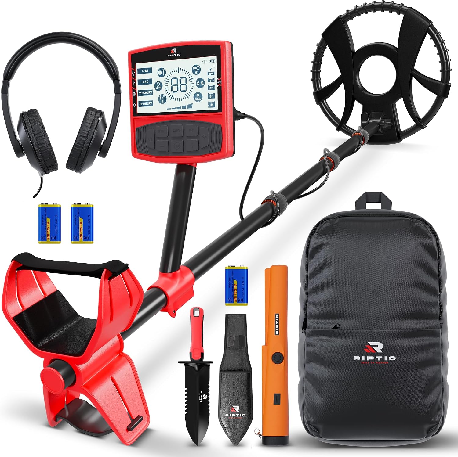 Metal Detector for Adults with Pin Pointer - Waterproof Metal Detector, Pinpointer with 5 Modes, Headphones, Bag, Dagger,Adults Professional, Beach, ip68 Coil,Gold Detector