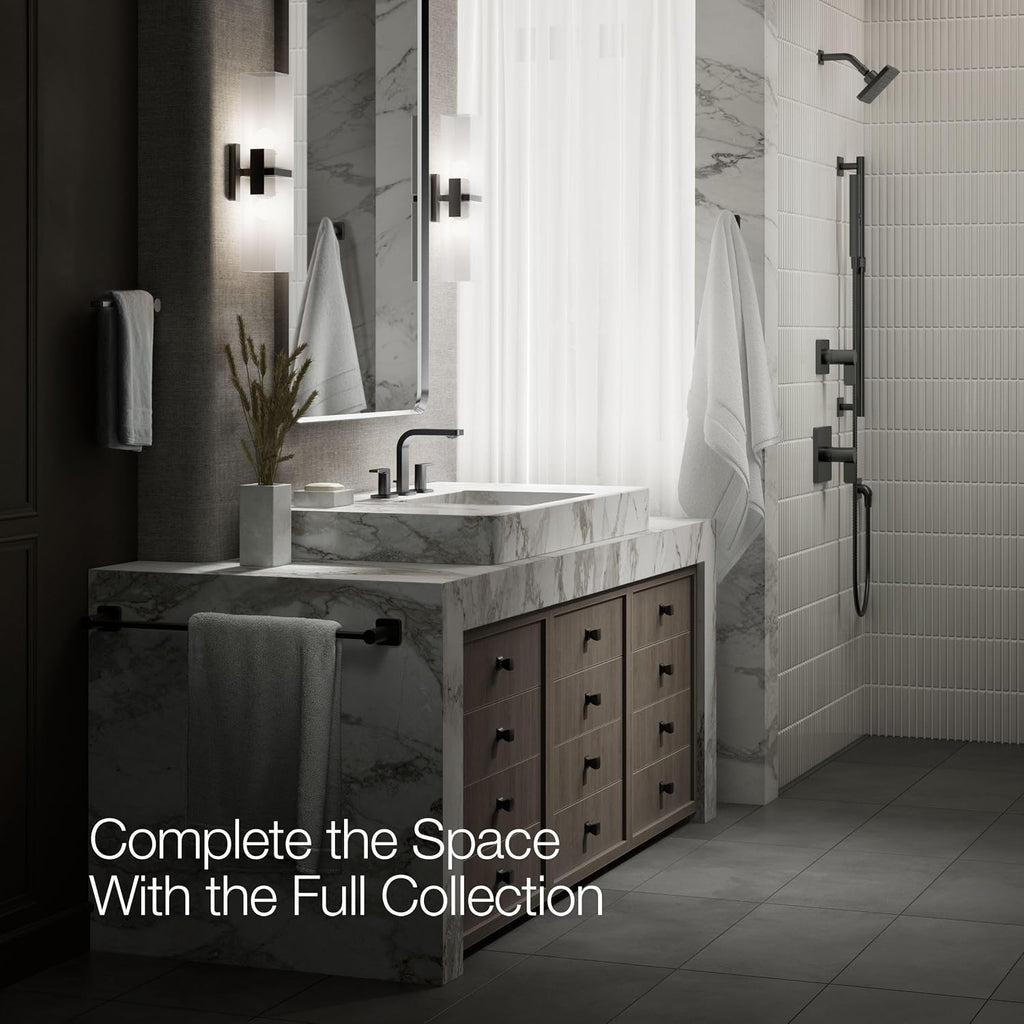 Kohler 23484-4-BL Parallel® Widespread Bathroom Sink Faucet, 1.2 gpm, Matte Black