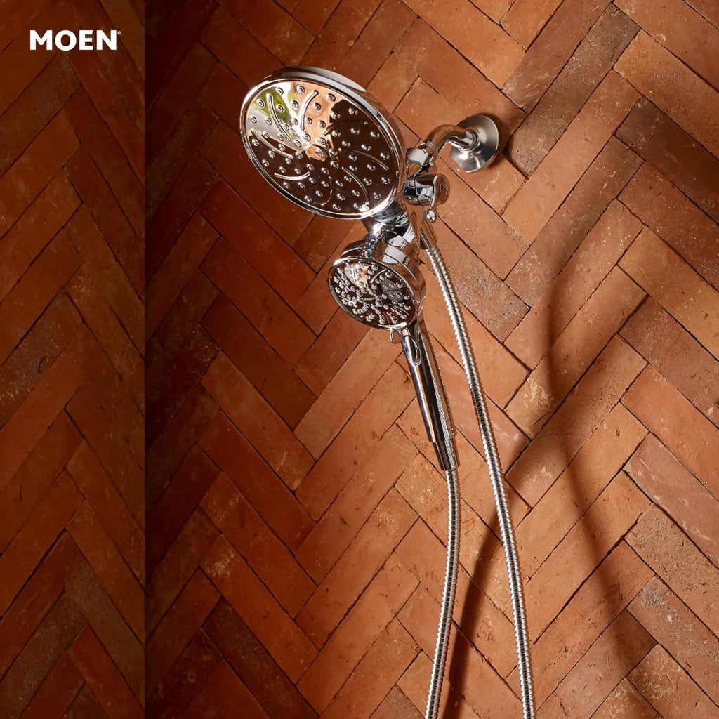 Moen Engage Chrome Magnetix 2-in-1 Combo Rain Showerhead with Detachable Handheld Shower Spray, Featuring Magnetic Docking System, 26009 (Pack of 2)