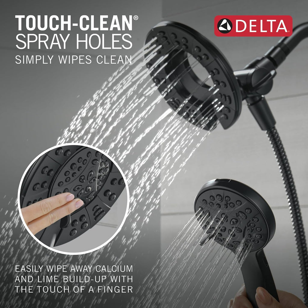 Delta Albion Bathtub Shower Faucet Set in Black 1.75 GPM, T144855-BL-I