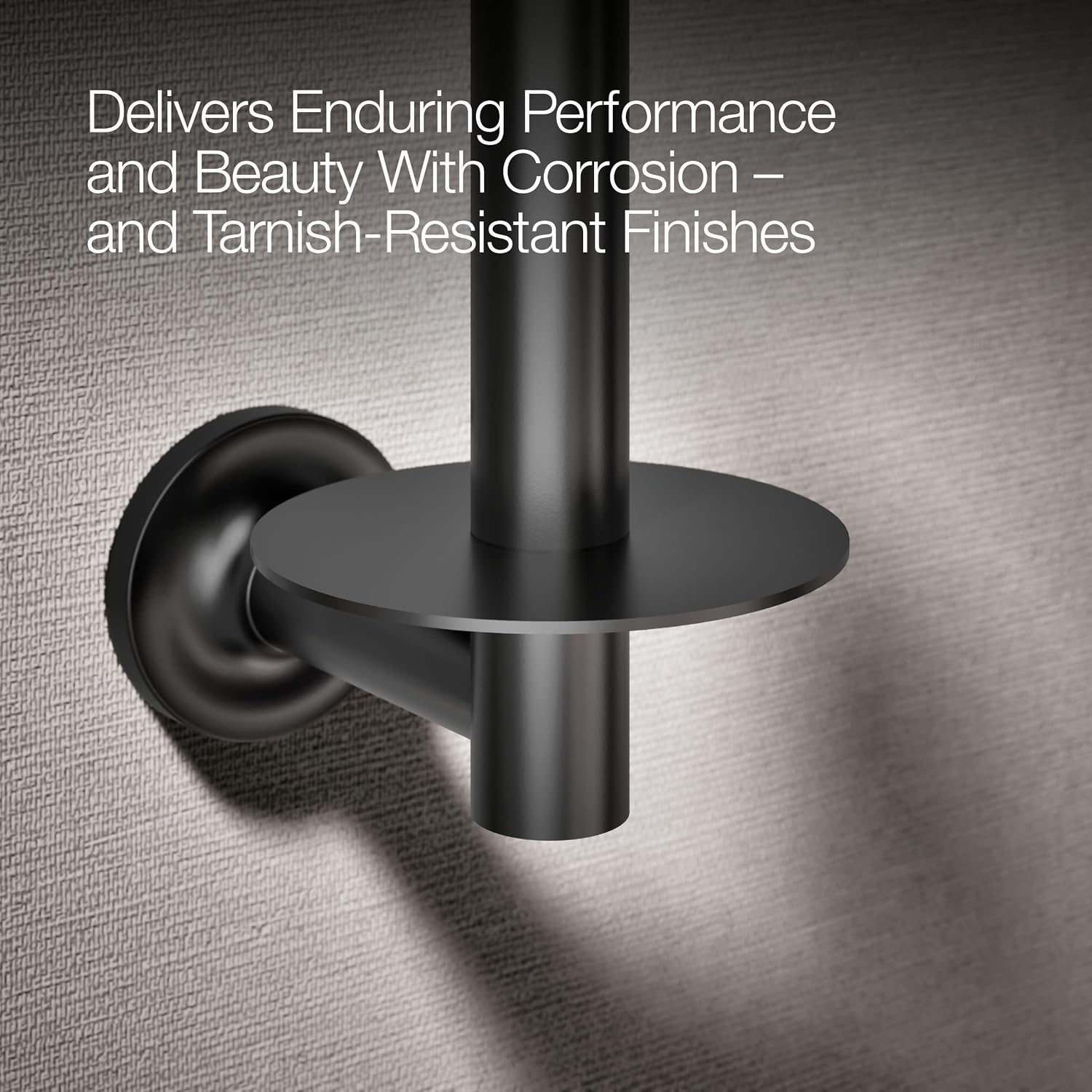KOHLER 14444-BL Purist Vertical Toilet Paper Holder Wall Mount, Metal Toilet Paper Holder, Matte Black
