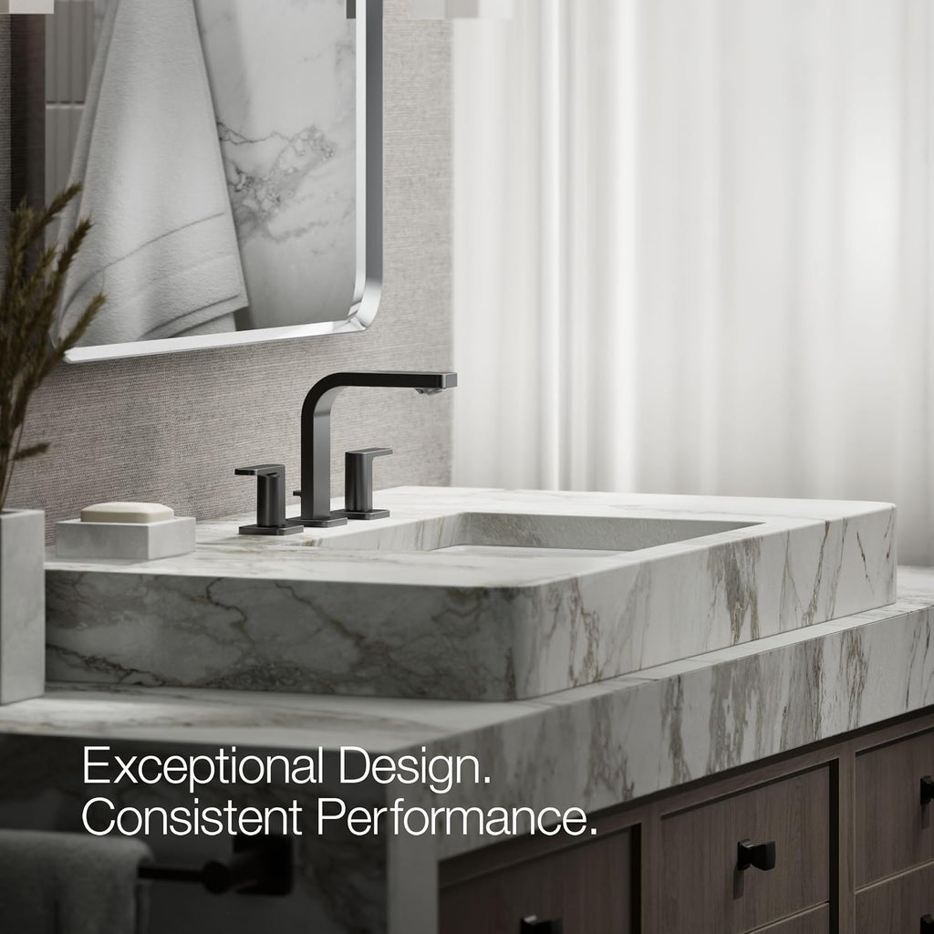 Kohler 23484-4-BL Parallel® Widespread Bathroom Sink Faucet, 1.2 gpm, Matte Black