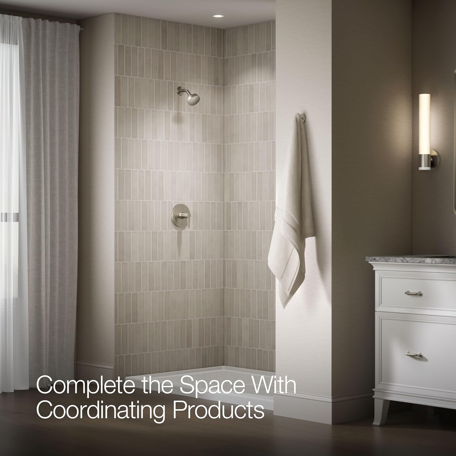 Kohler K-TS97077-4Y-BN Pitch Rite-Temp Shower Trim Kit, 2.5 GPM, Vibrant Brushed Nickel