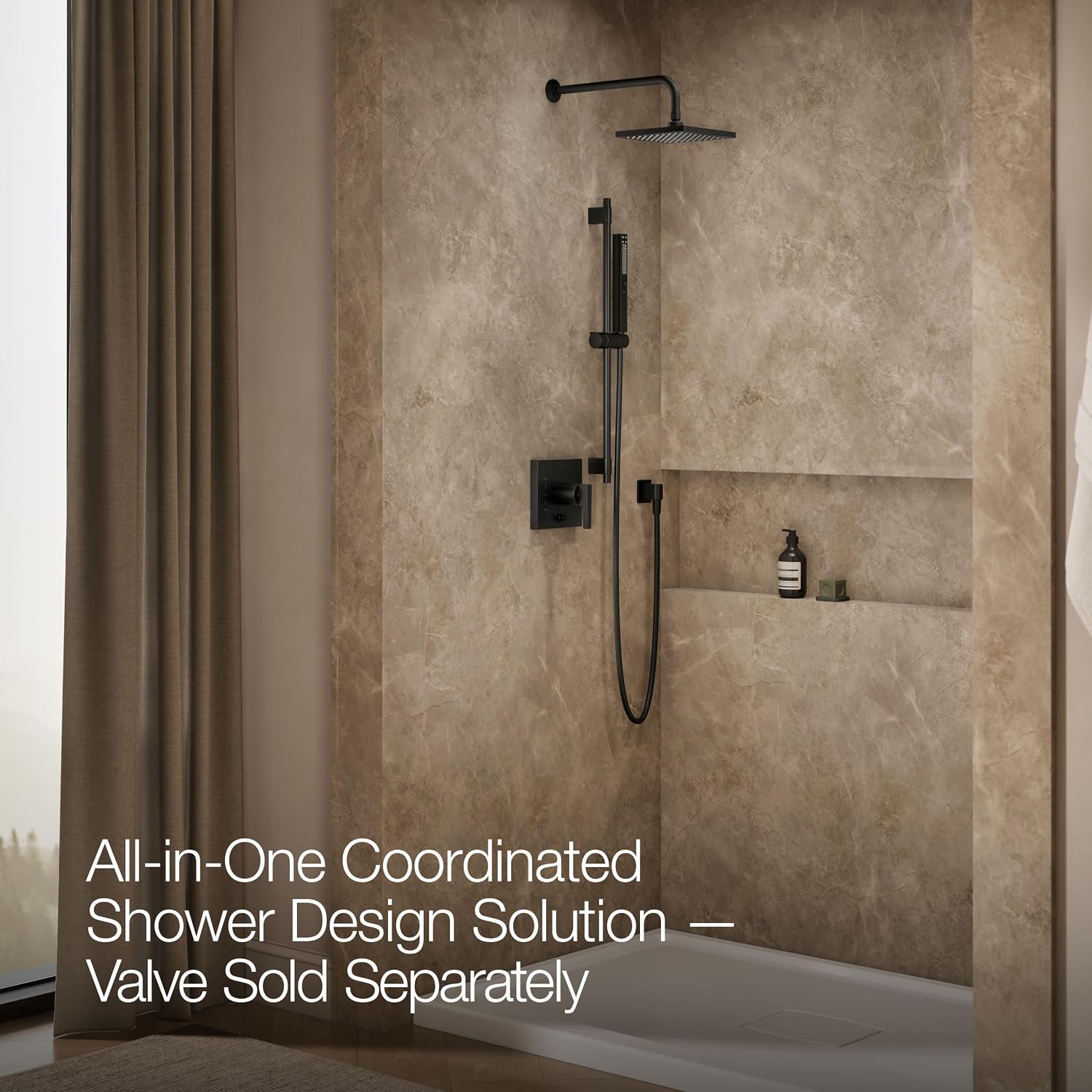 Kohler K-26273-Y-BL Honesty Shower Kit with Showerhead, Handshower, and Trim, 2.5 gpm, Matte Black