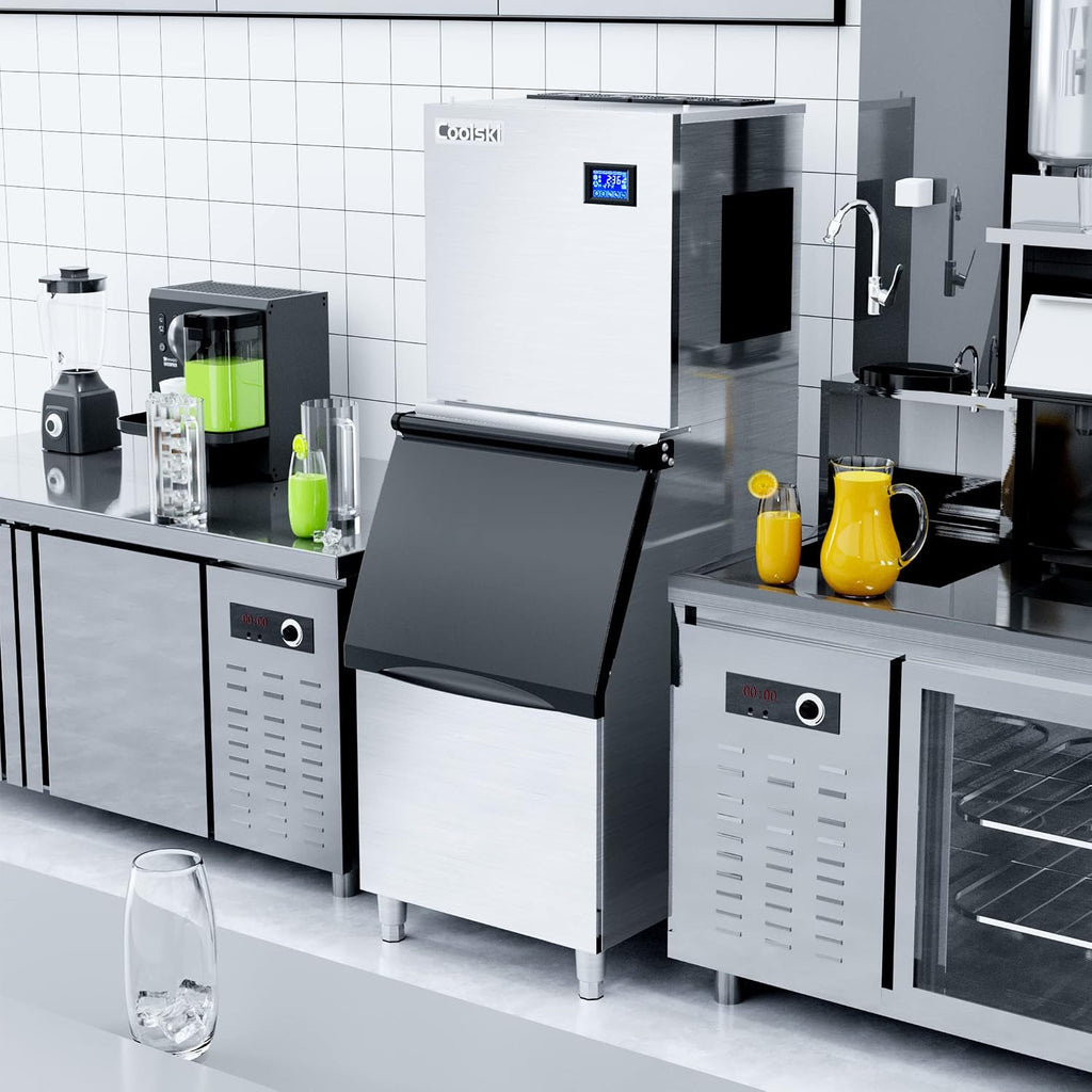 Coolski Commercial Ice Maker Machine 350LB/24H, 22'' Air Cooled Ice Machine Commercial Clear Cube/Efficient Cooling/Durable Construction, Ideal for Restaurants/Bars/Hotels, ETL Approved