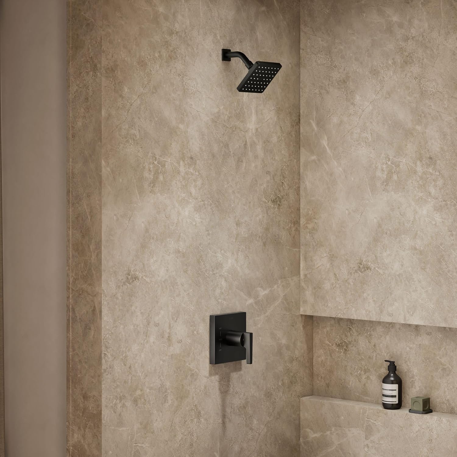 KOHLER TS99764-4-BL Honesty Rite-Temp shower trim with 2.5 gpm showerhead and lever handle, Matte Black