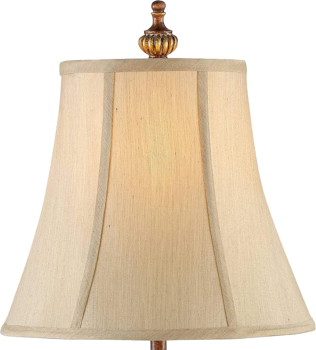 Regency Hill Juliette 36 1/2' Tall Skinny Large Buffet Traditional End Table Lamps Set of 2 Brown Light Bronze Finish Fabric Shade Living Room Bedroom Bedside Nightstand House Office Home Reading