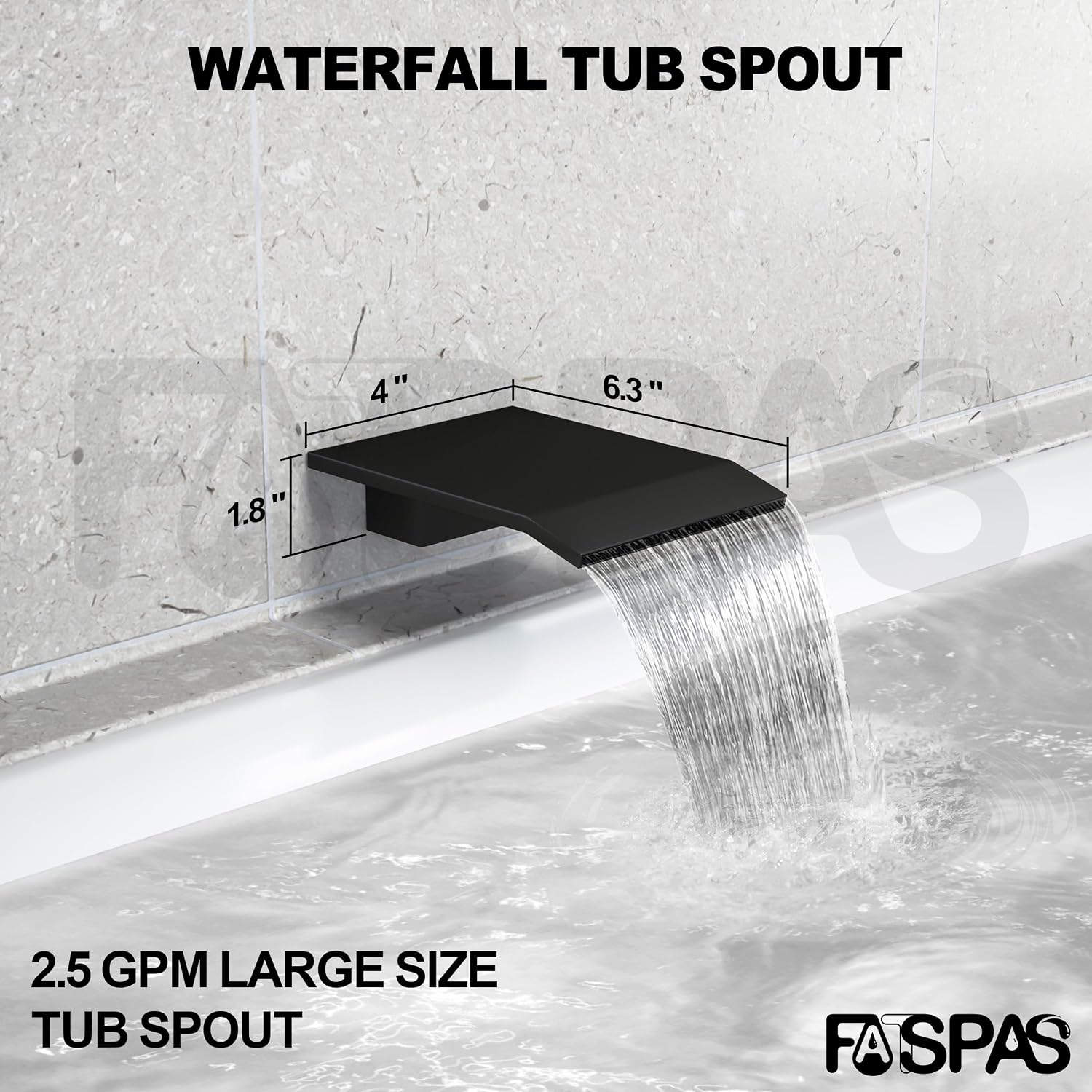 Matte Black Shower System with 12-Inch Rain Showerhead and Tub Spout | cUPC-certified pressure balance brass valve to prevent scalding, CEC-certified air injection technology for low pressure
