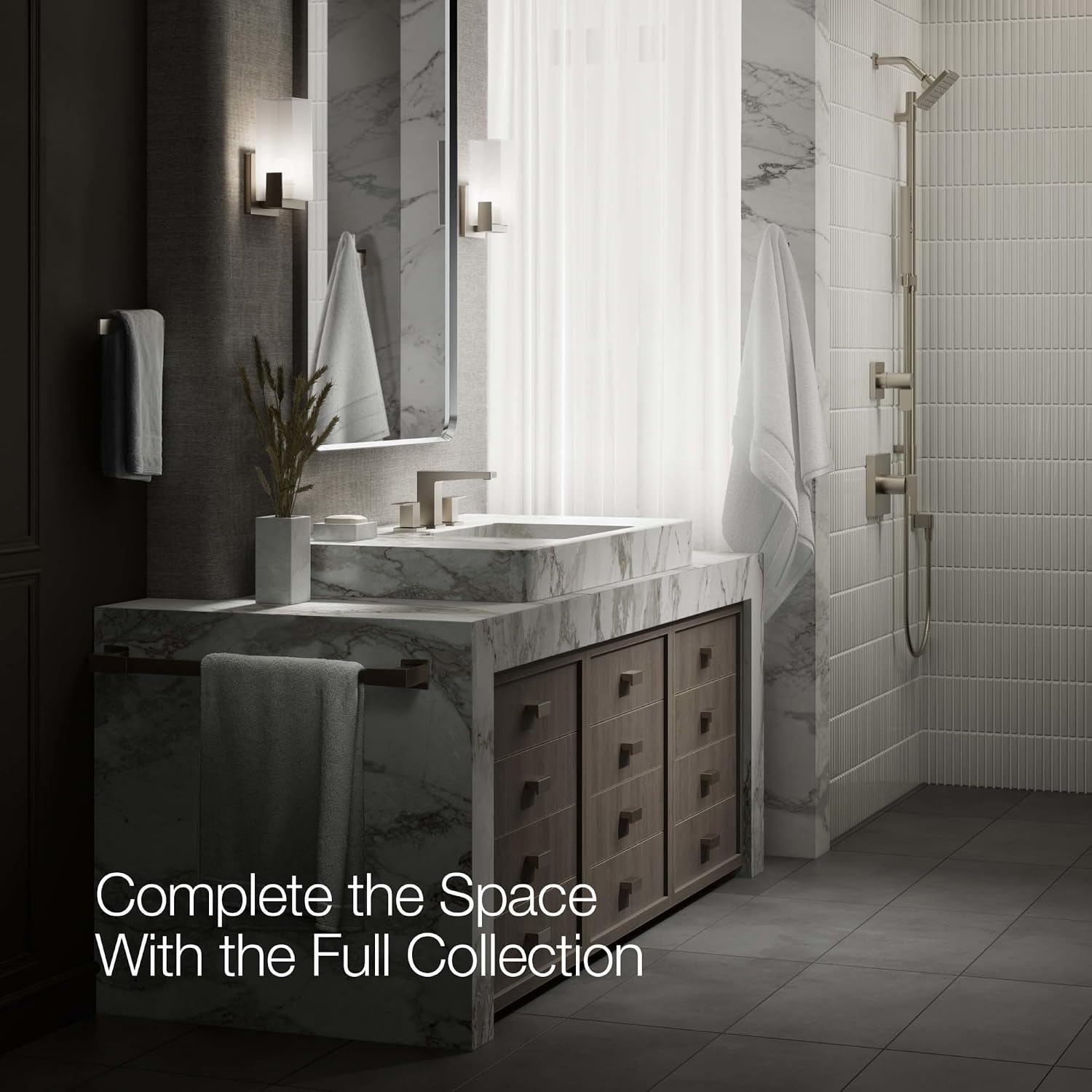 Kohler K-36786-4-BN Honesty® Widespread Bathroom Sink Faucet, Bathroom Faucets, 1.2 GPM, Vibrant Brushed Nickel