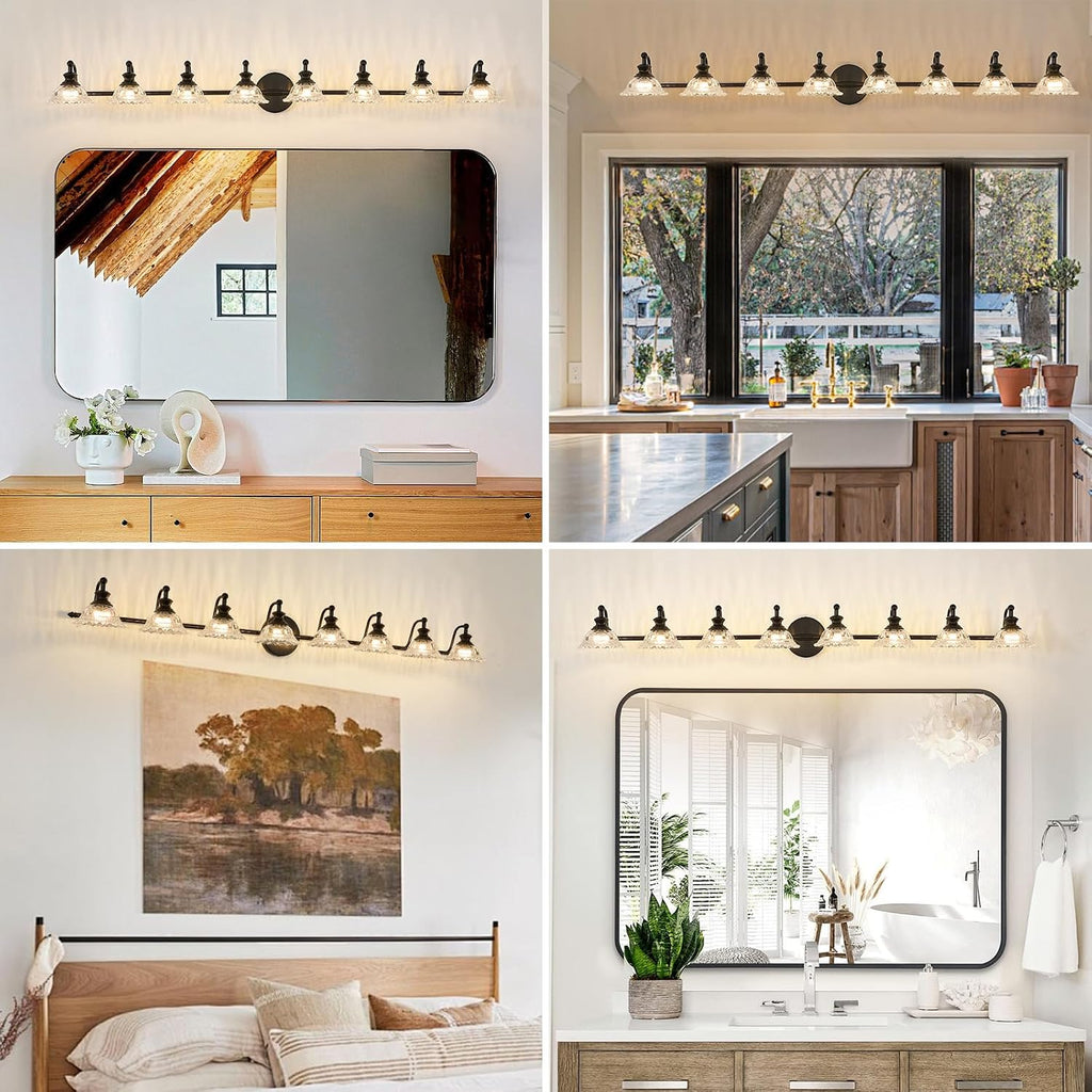 XIEDUN Bathroom Vanity Light Black 8 Light