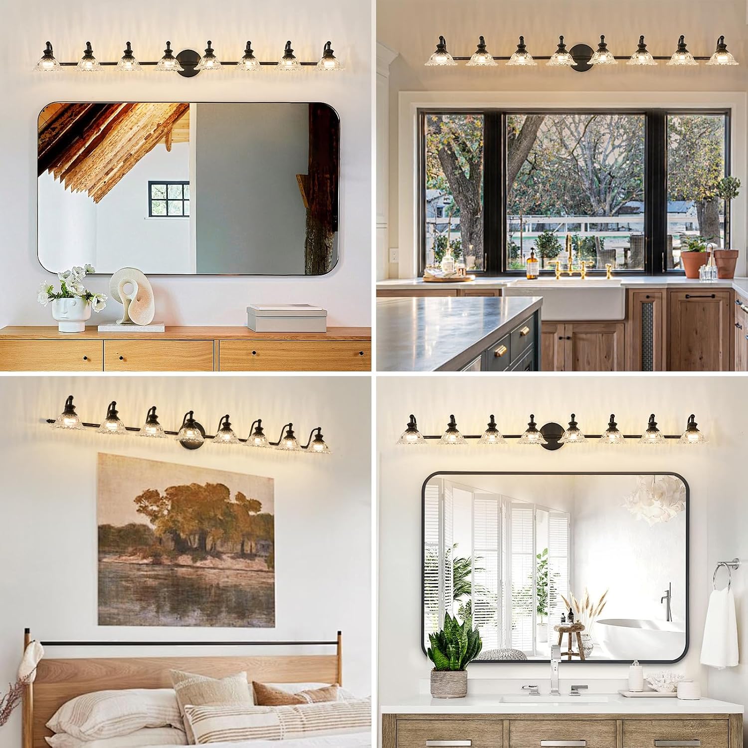 XIEDUN Bathroom Vanity Light Black 8 Light