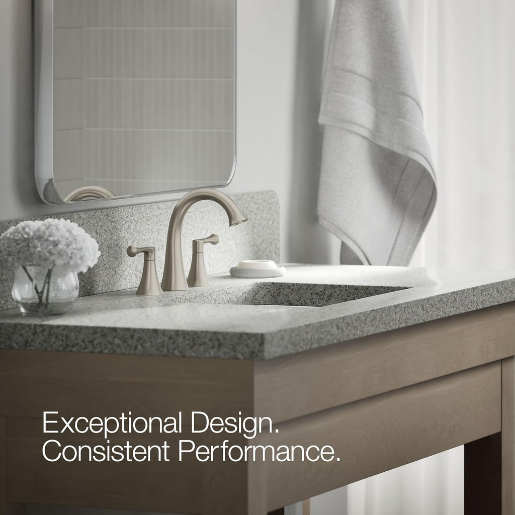 Kohler 35953-4-BN Buckley™ Widespread Bathroom Sink Faucet, 1.2 gpm, Vibrant Brushed Nickel