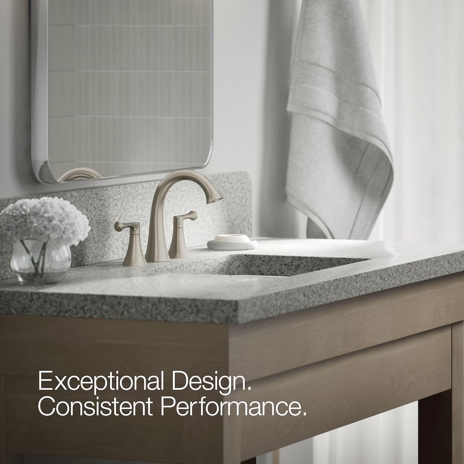 Kohler 35953-4-BN Buckley™ Widespread Bathroom Sink Faucet, 1.2 gpm, Vibrant Brushed Nickel