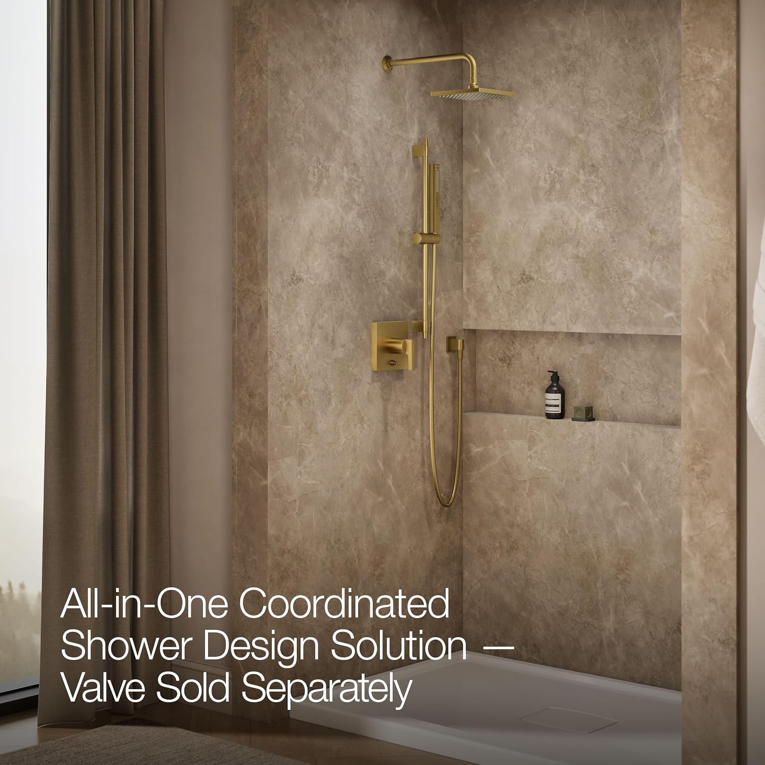 Kohler K-26273-Y-2MB Honesty Shower Kit with Showerhead, Handshower, and Trim, 2.5 gpm, Vibrant Brushed Moderne Brass
