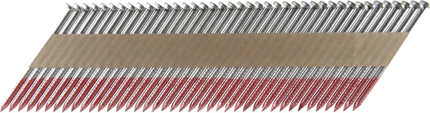 B&C Eagle 238X113HDR/33 Offset Round Head 2-3/8-Inch x .113 x 33 Degree Hot Dip Galvanized Ring Shank Paper Tape Collated Framing Nails (2,500 per box)