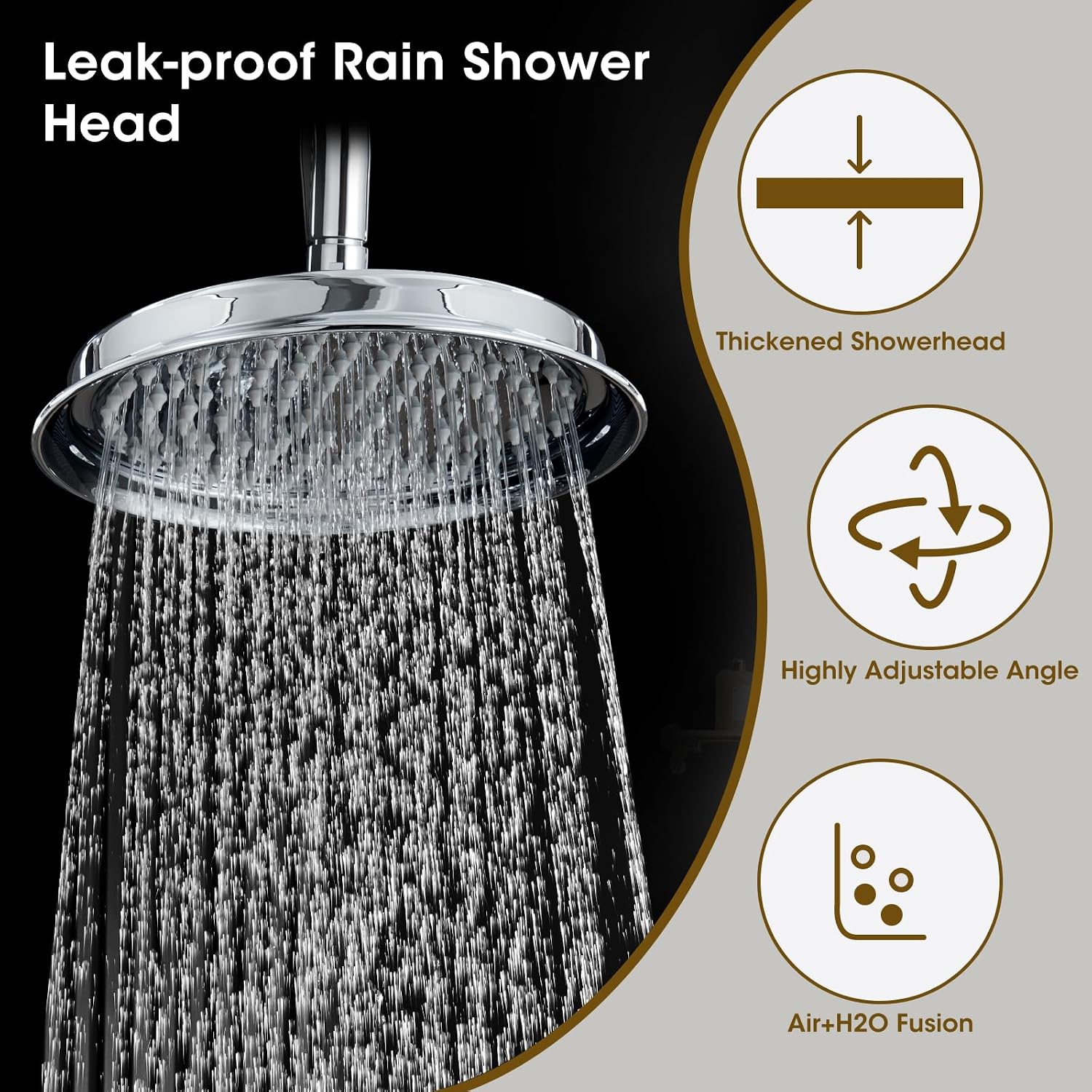 Rain Shower Head with Handheld Spray, Rainfall Shower System with Rough-in Valve, Shower Faucet Set with Pressure Balance Valve, 9 Inch Luxury Shower Trim Kit Wall Mount, Polished Chrome