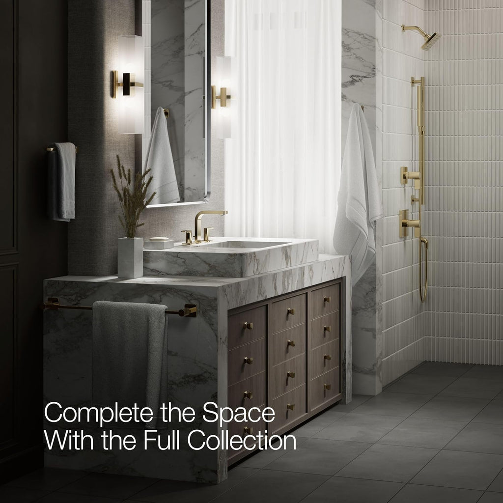 Kohler 23484-4-AF Parallel® Widespread Bathroom Sink Faucet, 1.2 gpm, Vibrant French Gold