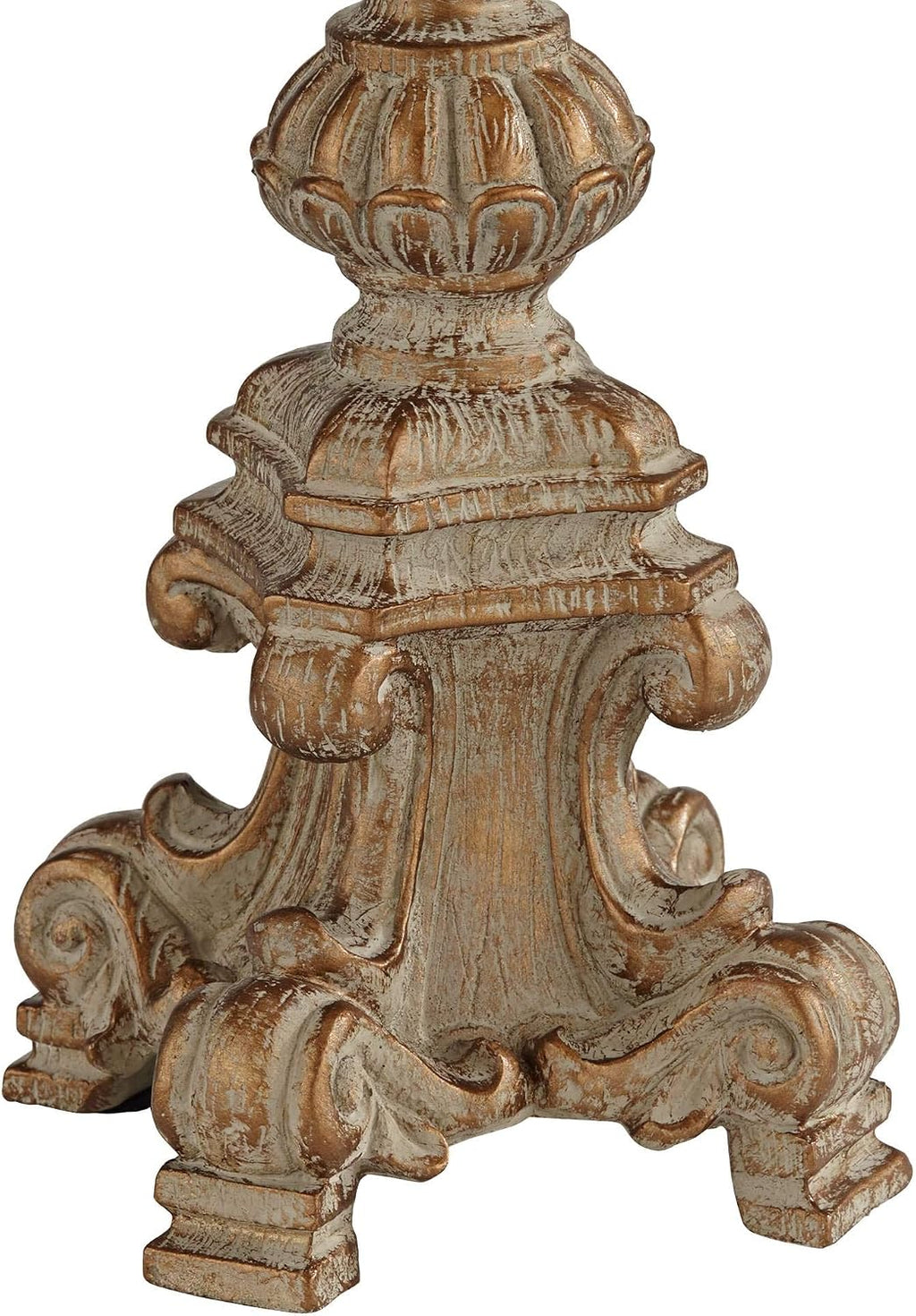 Regency Hill Elize Shabby Chic 3-Way Table Lamps 26.5' High Set of 2 with Table Top Dimmers White Washed Candlestick Bell Shade Decor for Living Room Bedroom House Bedside Nightstand