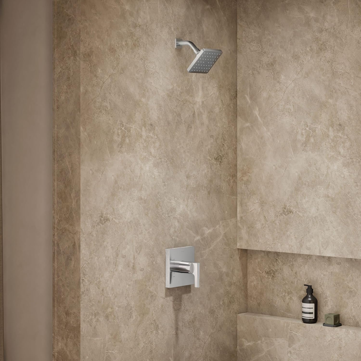 Kohler TS99764-4-CP Honesty Shower Trim-Lever Rite-Temp Valve Handle and 2.0 Gpm Showerhead, Polished Chrome