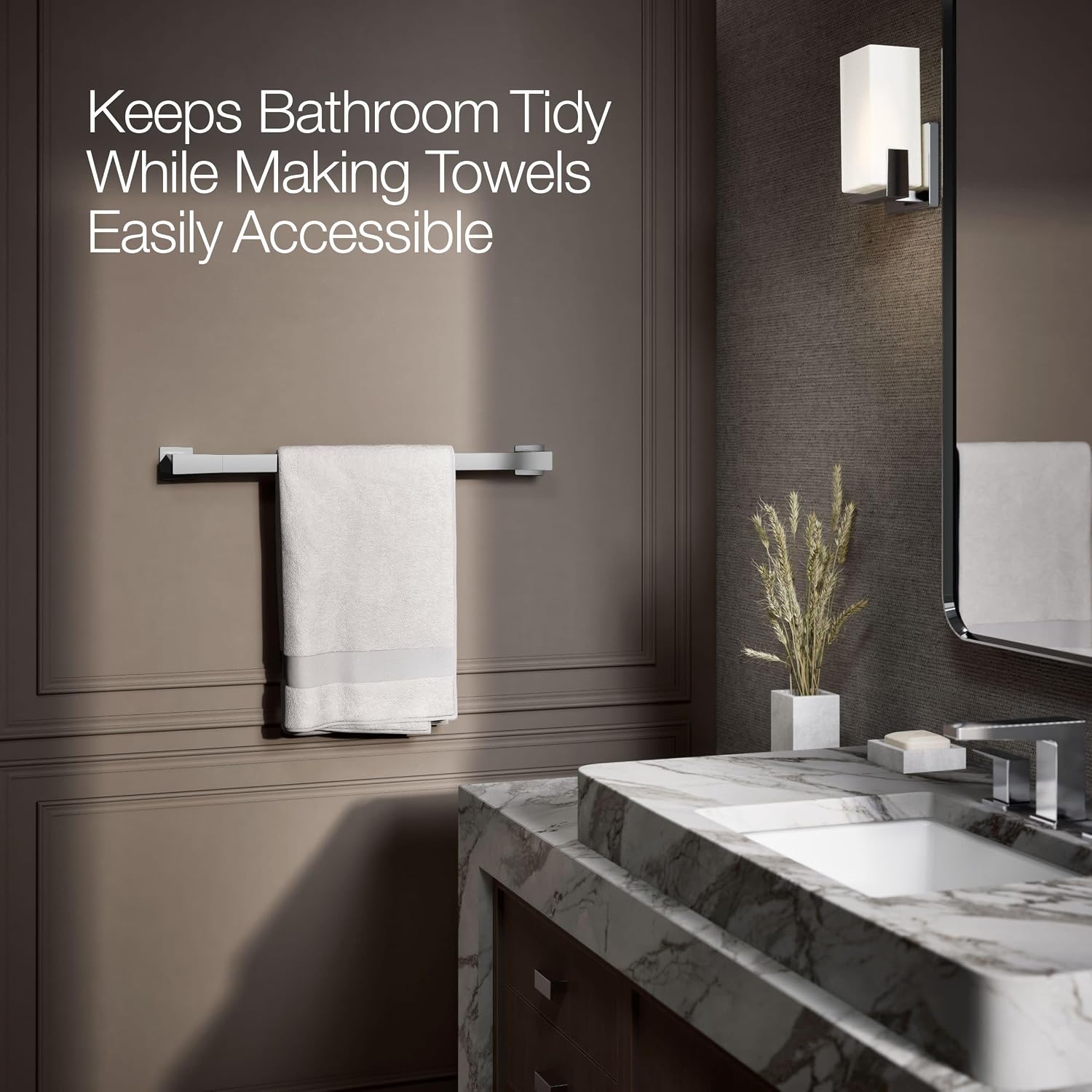 Kohler 26634-CP Honesty® 24' Towel bar, Polished Chrome