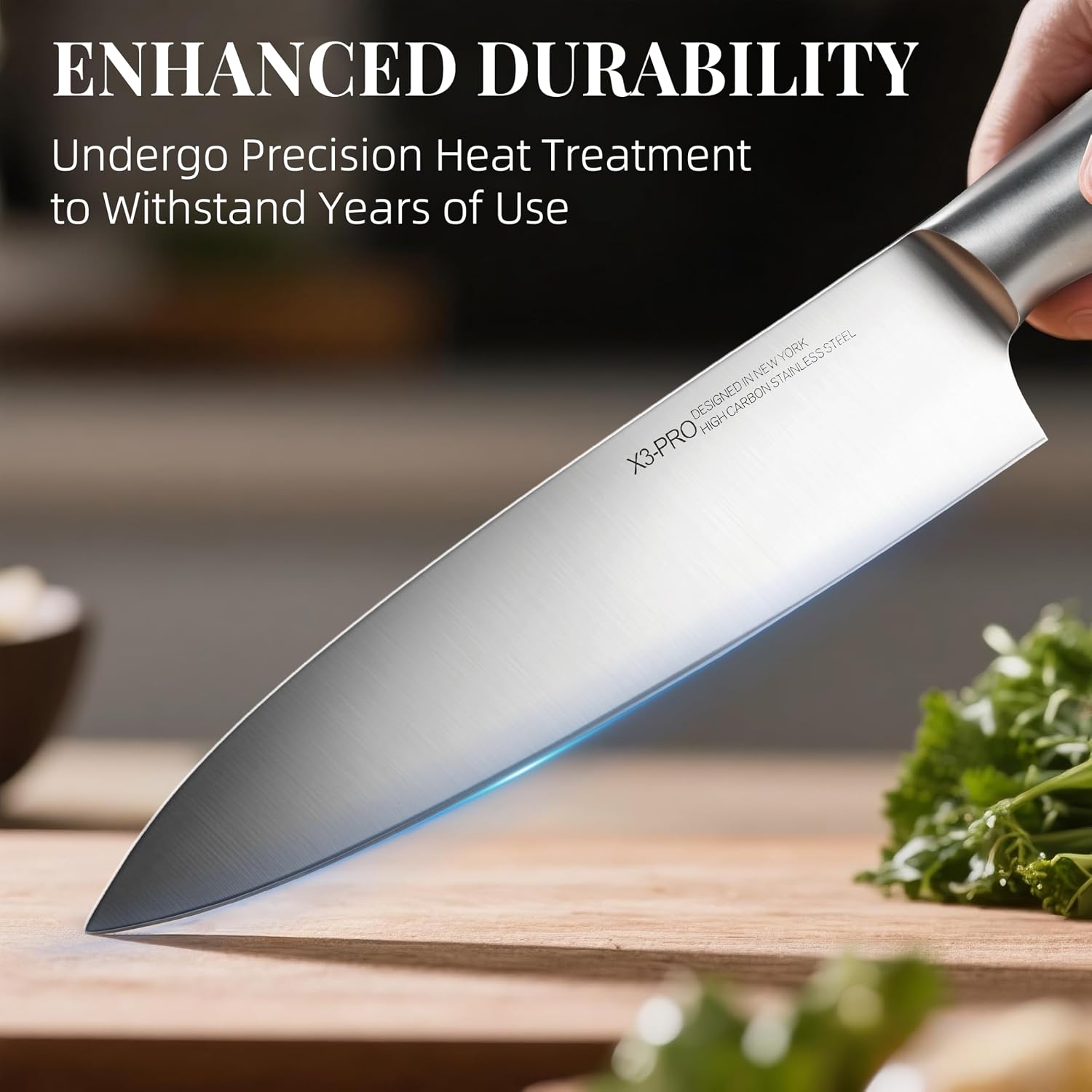 KnifeSaga Kitchen Knife Set with Block 17 Pcs, Knife Block Set, Japanese High Carbon Stainless Steel Knives Set for Kitchen with Sharpener, Razor Sharp Premium Block Knife Sets
