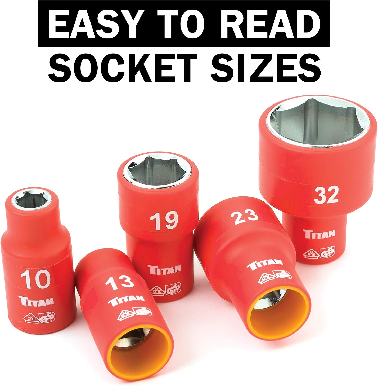 Titan 62100 24-Piece 1/2-Inch Drive VDE Insulated Socket Set