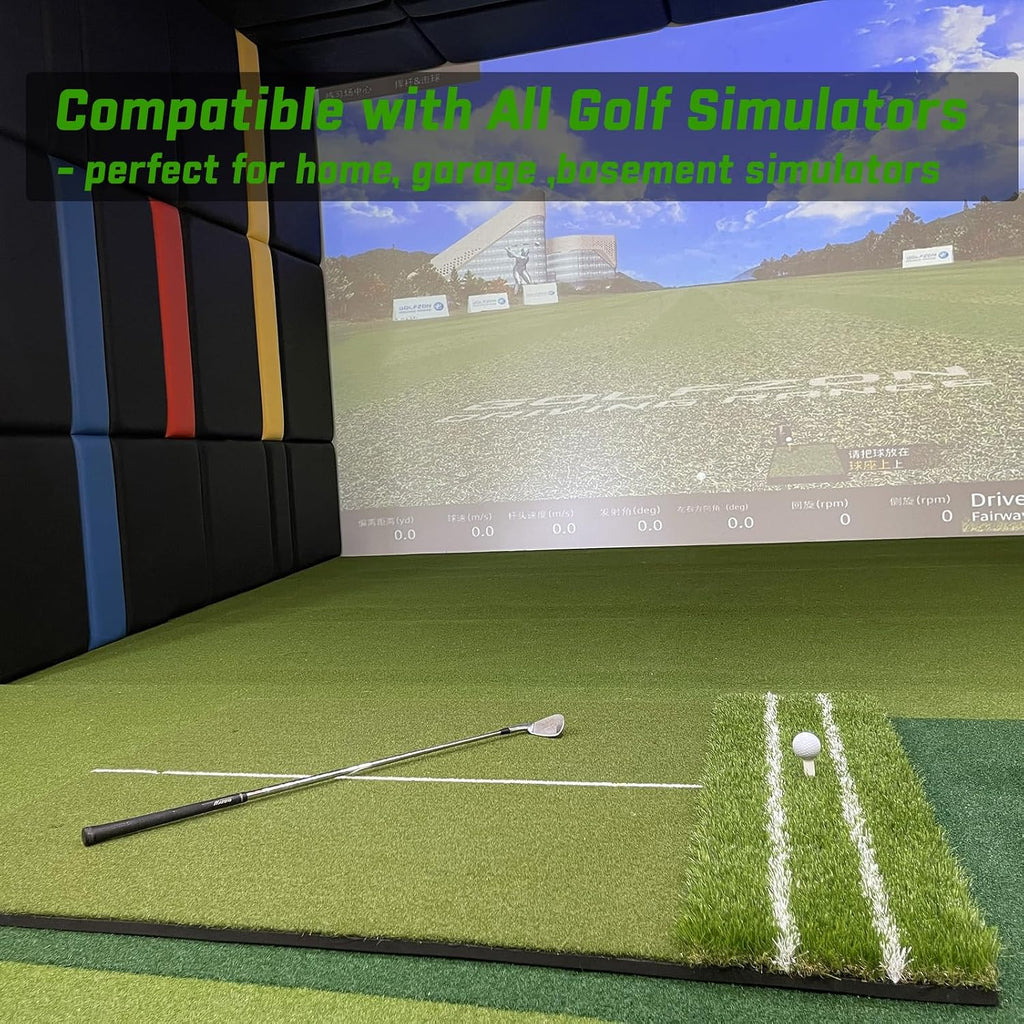 DCQ Real Feel Golf Hitting Mat, 6x4ft & 5x4ft Golf Mat, Approach Angle Training, Practice Outdoor & Indoor, Driving Chipping Putting, Golf Turf Mat, Simulator Mat