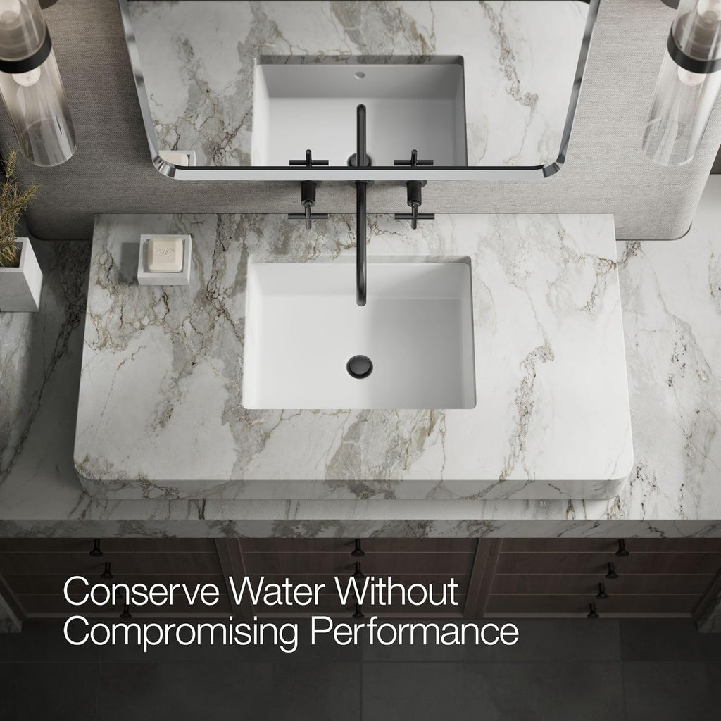 Kohler T14414-3-BL Purist® Wall-Mount Bathroom Sink Faucet Trim with Cross Handles, 1.2 gpm, Matte Black