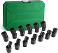 SK 1/2' Drive Universal Swivel Impact Socket Set, SAE Socket Set, 13-Piece, Premium CR-MO Steel, SureGrip 6 Point Design, with Storage Case