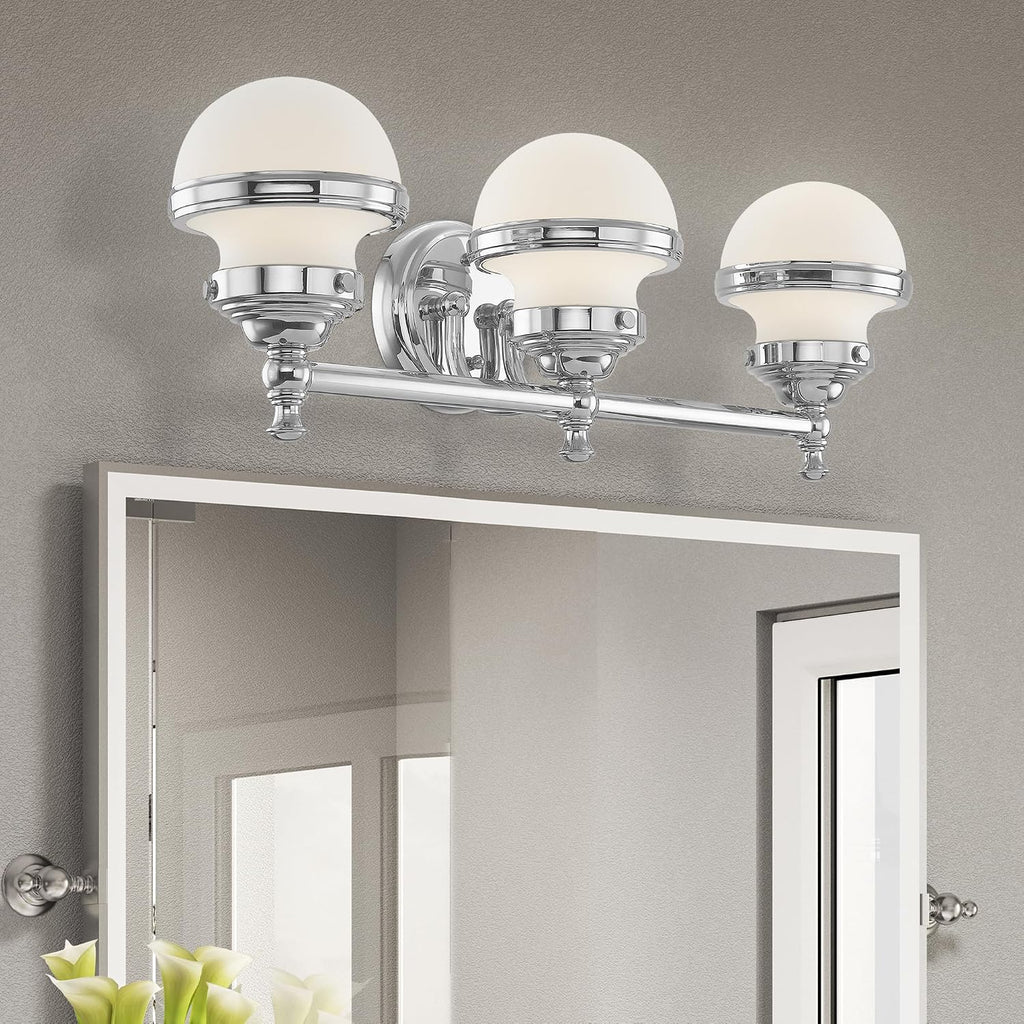 Livex Lighting 5713-05 Oldwick 3 Polished Chrome Bath Light, 24 x 7.25 x 8.25
