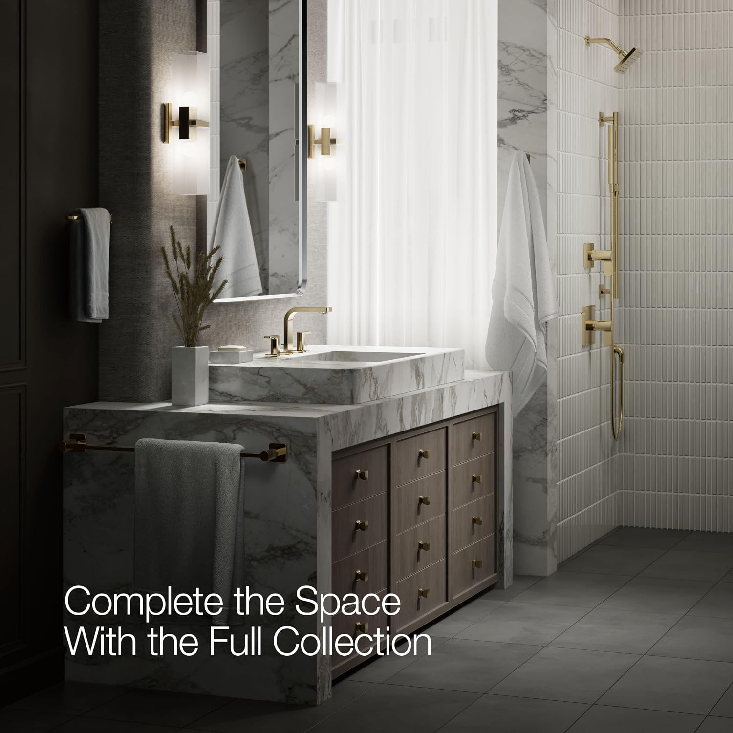 KOHLER K-23484-4N-AF PARALLEL® WS LAV FCT, LEVER 0.5 GPM, Vibrant French Gold