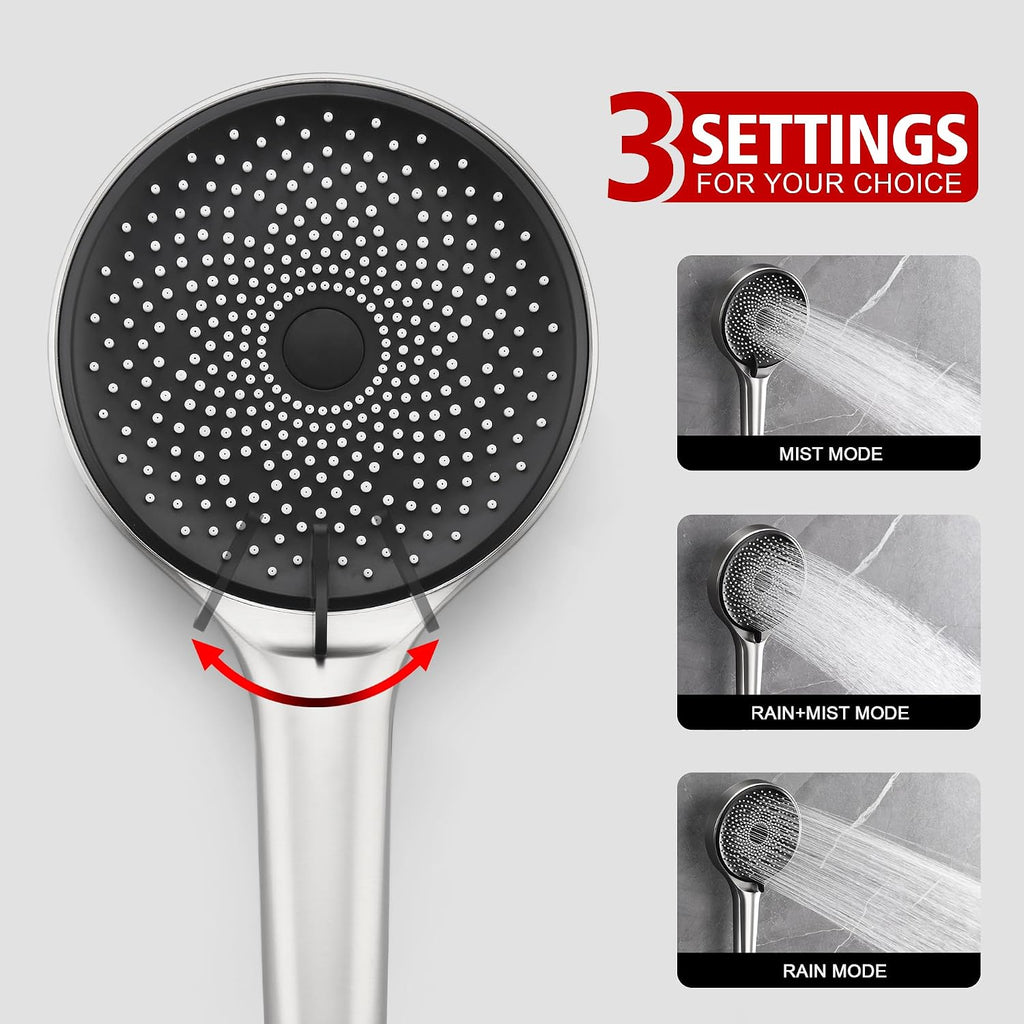 sumerain Concealed Shower Faucet Sets with 10 inch Rainfall Shower Head, Brushed Nickel Shower Fixtures with Rough-in Valve and Trim Kit