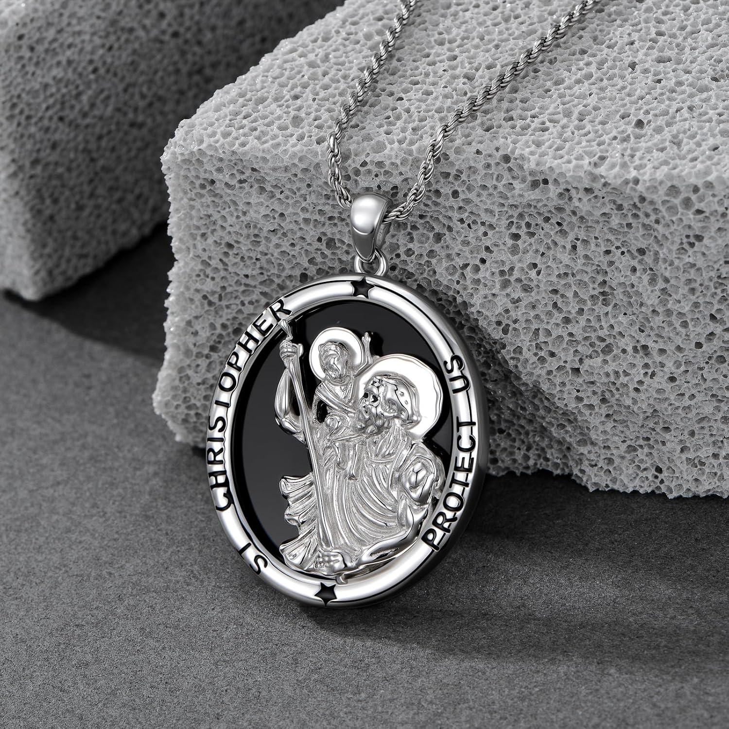 Real Sterling Silver Religious Necklace for Women, s925 Silver Cross Necklace Christian Religion Jewelry for Confirmation Baptism Ladies Mom, 18+2'