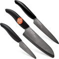 Kyocera Revolution 3pc ceramic knife set, 6', 5' and 3', Black