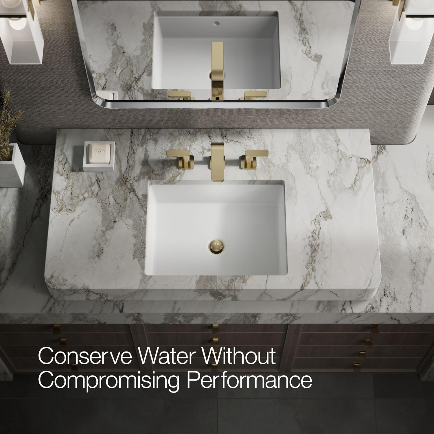 Kohler 23484-4-AF Parallel® Widespread Bathroom Sink Faucet, 1.2 gpm, Vibrant French Gold