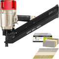 meite SN3483F 30 Degree Framing Nailer with 2-3/8 Inch Framing Nails, Galvanized Paper Collated Framing Nails Smooth Shank for Wall Stud Sheathing Decking 2,000PCS
