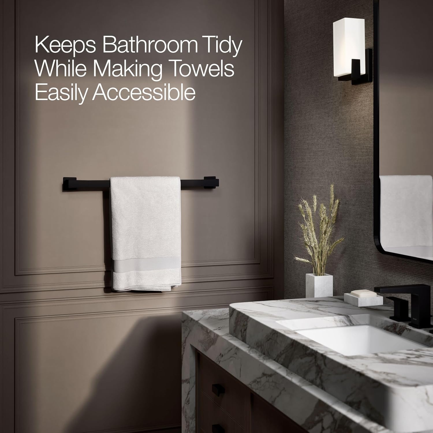 Kohler 26634-BL Honesty® 24' Towel bar, Matte Black