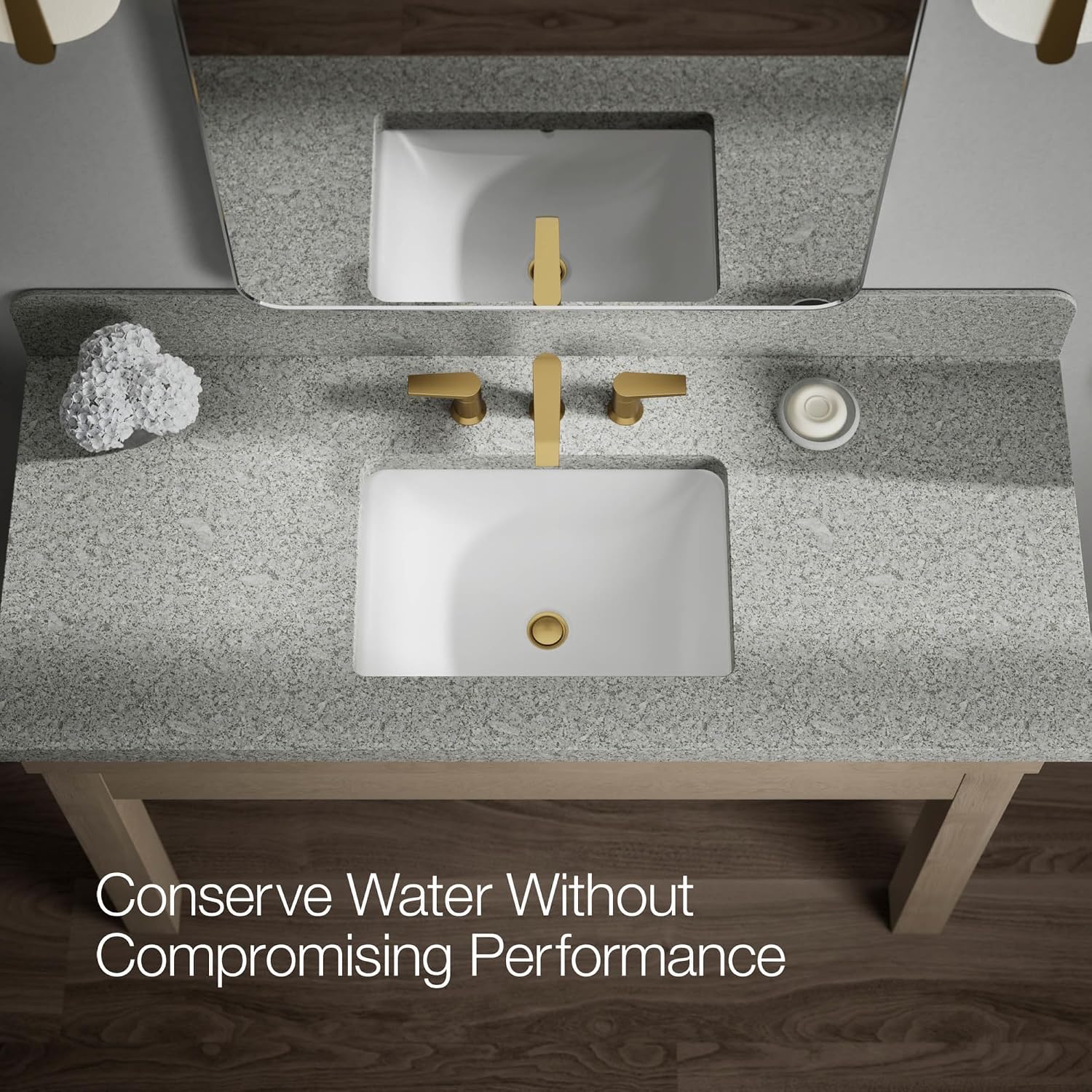 Kohler K-37893-4-2MB Hint® Widespread Bathroom Sink Faucet, Bathroom Faucets, 1.2 GPM, Vibrant Brushed Moderne Brass