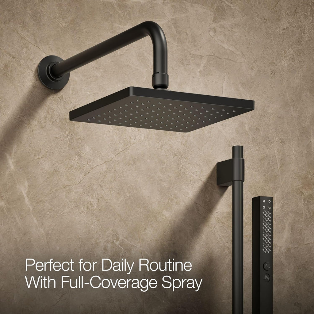 Kohler K-26273-Y-BL Honesty Shower Kit with Showerhead, Handshower, and Trim, 2.5 gpm, Matte Black