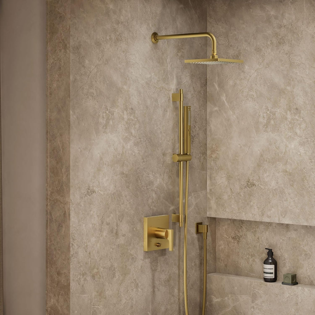 Kohler K-26273-Y-2MB Honesty Shower Kit with Showerhead, Handshower, and Trim, 2.5 gpm, Vibrant Brushed Moderne Brass
