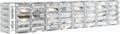 JONATHAN Y 31.75' Chrome Modern Crystal Vanity Light, LED Bathroom Wall Sconce, 4-Light Fixture for Mirror, Glam Lighting with Clear Crystal Shade, Art Deco Makeup Wall Lamp (JYL7541A)