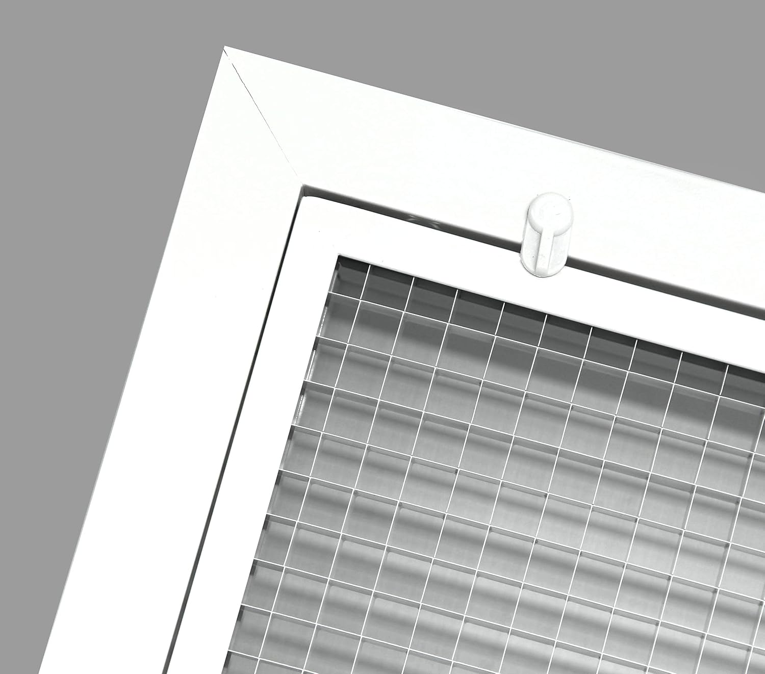 20' x 32' Cube Core Eggcrate Return Air Filter Grille for 1' Filter - Aluminum - White [Outer Dimensions: 22.5' x 34.5]