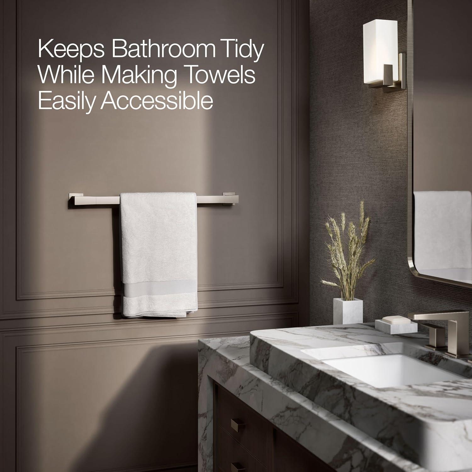 Kohler 26634-BN Honesty® 24' Towel bar, Vibrant Brushed Nickel